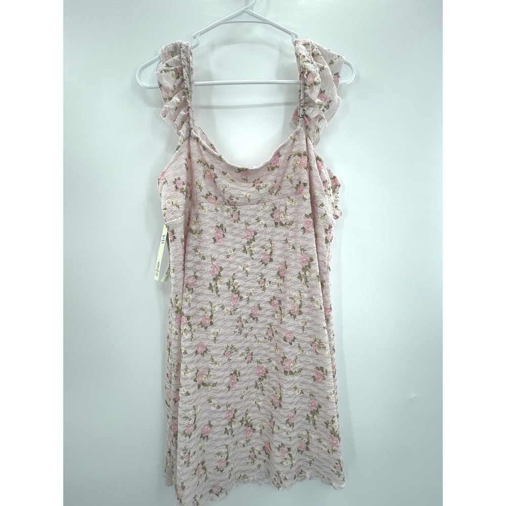 No Boundaries Pink Floral Lace Mini Dress XXL Cottagecore Coquette NWT Feminine - Picture 3 of 8